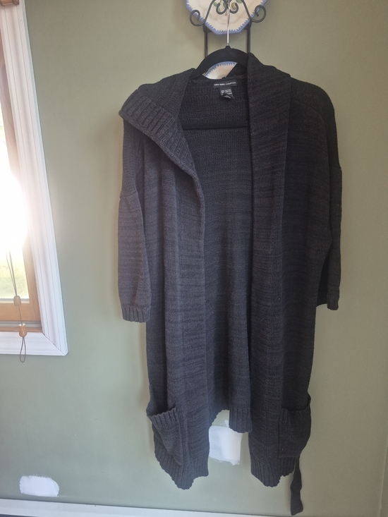 New York & Company Sweaters - New York & Company Size XL Black Hooded Cardigan